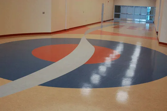 Decorative vinyl flooring in Porterville Education Center